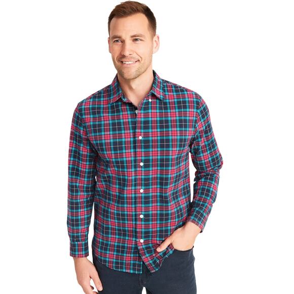 Old Navy Holiday Plaid Button Down Shirt Men's Small - Picture 1 of 7
